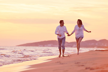 Image showing young couple  on beach have fun