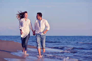 Image showing young couple  on beach have fun