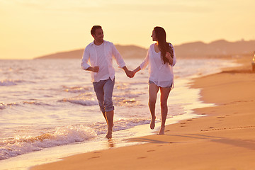 Image showing young couple  on beach have fun