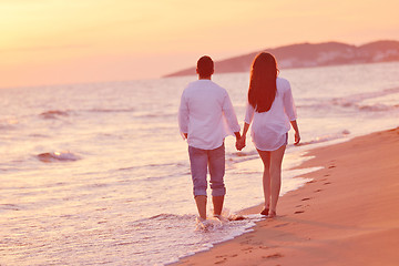 Image showing young couple  on beach have fun