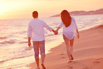 Image showing young couple  on beach have fun