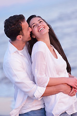 Image showing young couple  on beach have fun