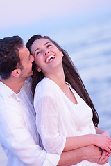 Image showing young couple  on beach have fun