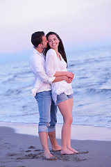 Image showing young couple  on beach have fun