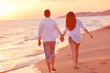 Image showing young couple  on beach have fun