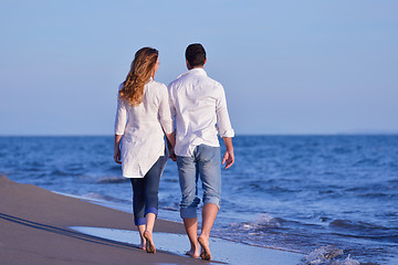 Image showing young couple  on beach have fun