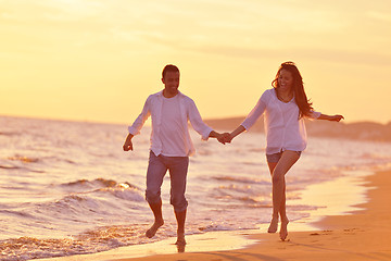 Image showing young couple  on beach have fun