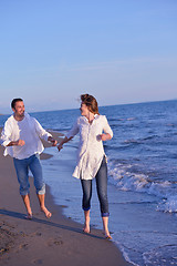 Image showing young couple  on beach have fun