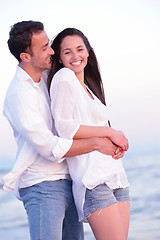 Image showing young couple  on beach have fun