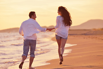 Image showing young couple  on beach have fun