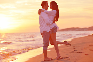 Image showing young couple  on beach have fun