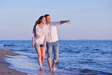 Image showing young couple  on beach have fun