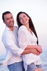 Image showing young couple  on beach have fun