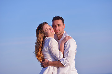 Image showing young couple  on beach have fun