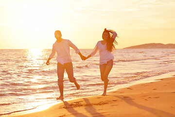 Image showing young couple  on beach have fun