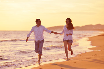 Image showing young couple  on beach have fun