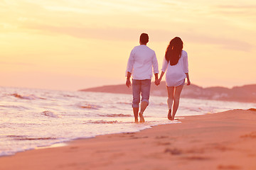 Image showing young couple  on beach have fun