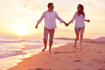 Image showing young couple  on beach have fun