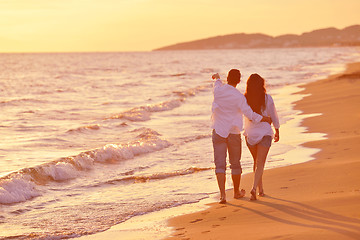 Image showing young couple  on beach have fun