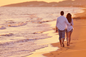 Image showing young couple  on beach have fun