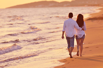 Image showing young couple  on beach have fun