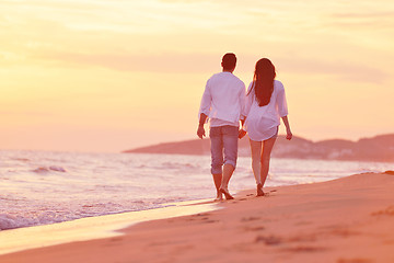 Image showing young couple  on beach have fun