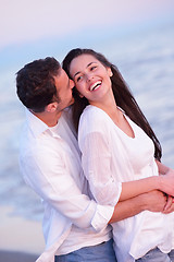 Image showing young couple  on beach have fun