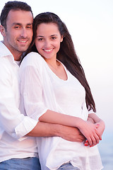 Image showing young couple  on beach have fun