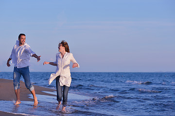 Image showing young couple  on beach have fun