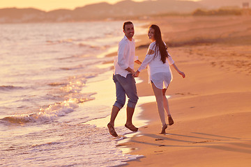 Image showing young couple  on beach have fun