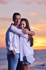 Image showing young couple  on beach have fun