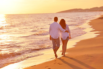 Image showing young couple  on beach have fun