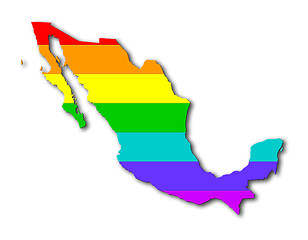 Image showing Rainbow flag pattern - Mexico