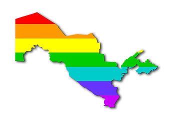 Image showing Rainbow flag pattern - Uzbekistan