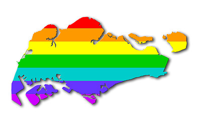 Image showing Rainbow flag pattern - Singapore