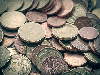 Image showing Retro look Euro coins background