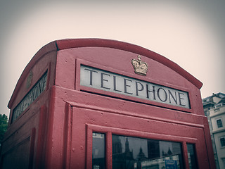 Image showing Retro look London telephone box