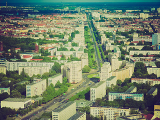 Image showing Retro look Berlin aerial view