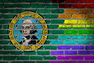 Image showing Dark brick wall - LGBT rights - Washington