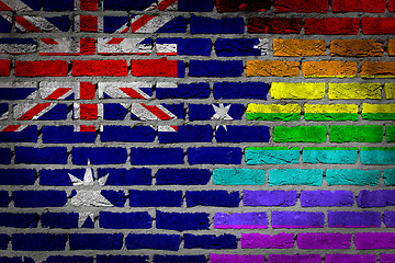 Image showing Dark brick wall - LGBT rights - Australia