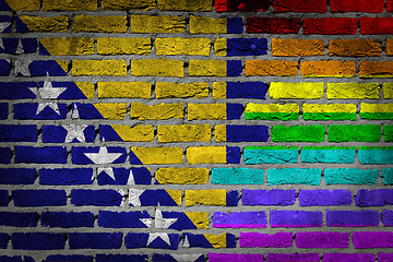 Image showing Dark brick wall - LGBT rights - Bosnia and Herzegovina