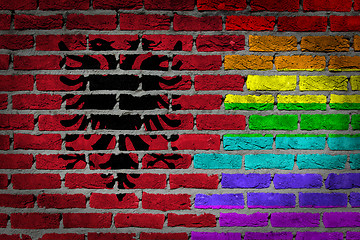 Image showing Dark brick wall - LGBT rights - Albania