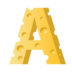 Image showing cheese letter A