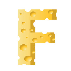 Image showing cheese letter F