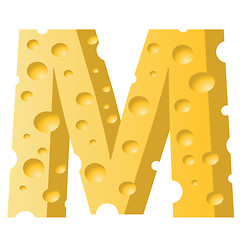 Image showing cheese letter M