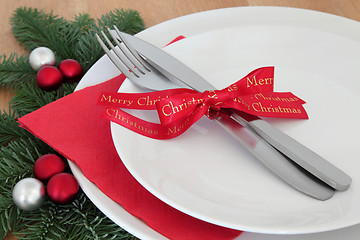 Image showing Christmas Dinner Setting