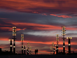 Image showing evening sky and city lights