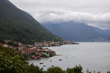 Image showing View of italian village on Como lake