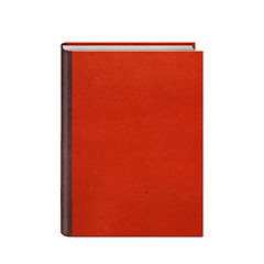 Image showing Book with red leather hardcover isolated