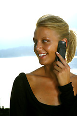 Image showing woman talking on cell phone